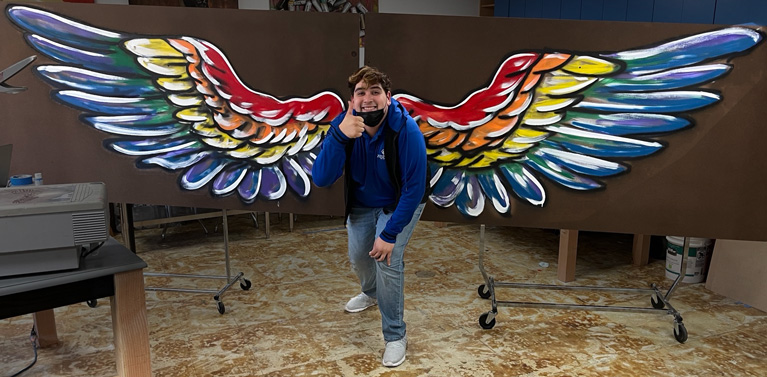 Angel and his wings