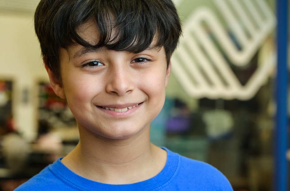 Club kid smiling at camera