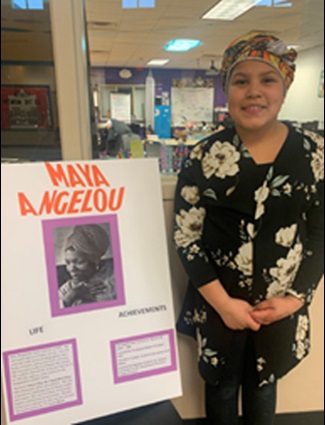 Club kid with her Maya Angelou project