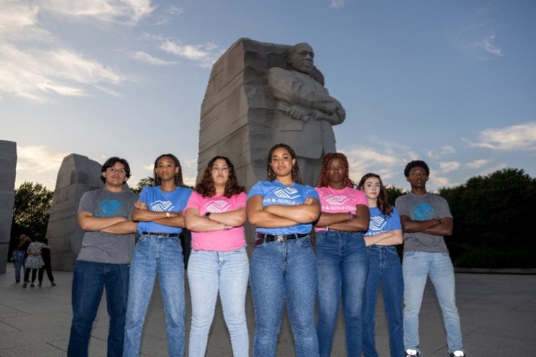 Youth of the Year in front of the Martin Luther King, Jr. memorial in Washington DC