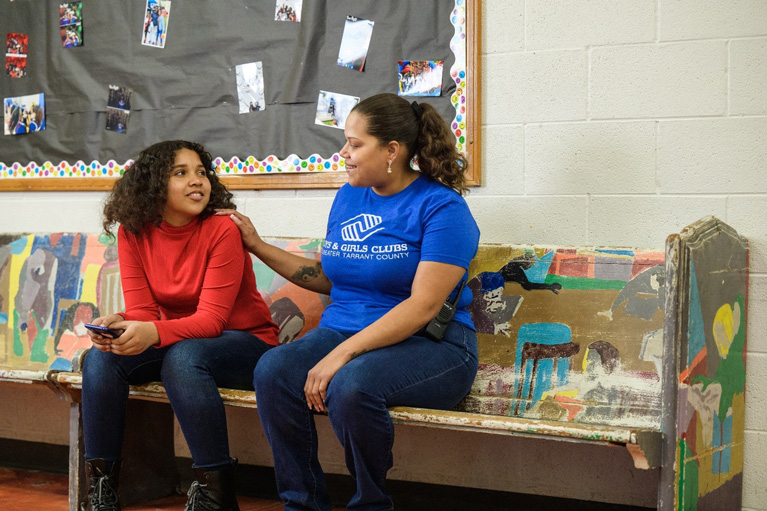 YDP counseling a Club kid