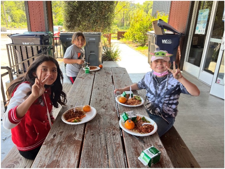 Boys & Girls Clubs of Coyote Valley youth enjoying lunch