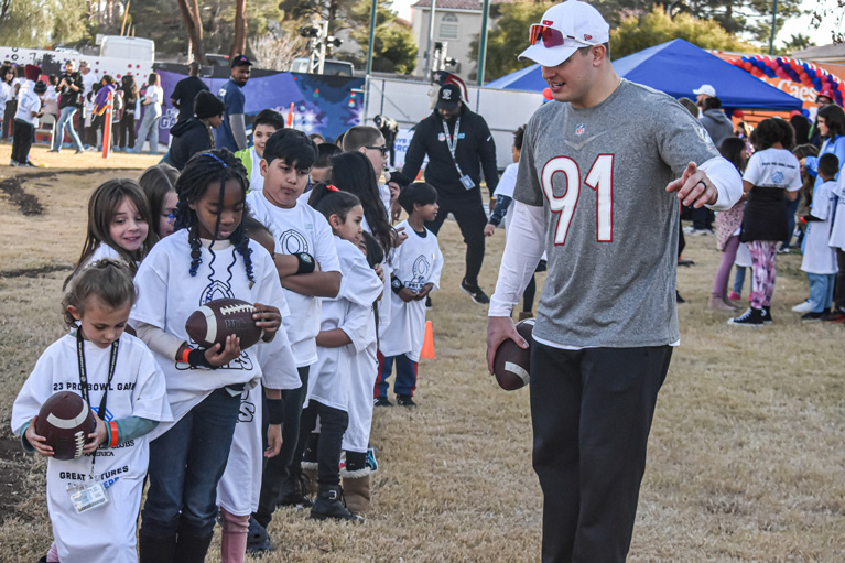 NFL Foundation working out