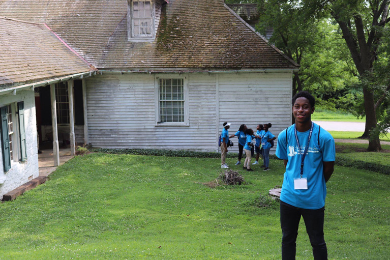 Club kids at the Pierre Menard House