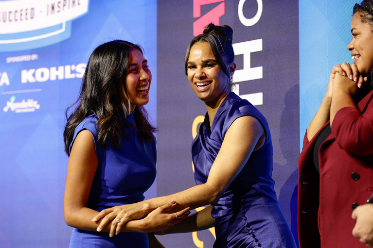 Alejandra and Misty Copeland celebrating