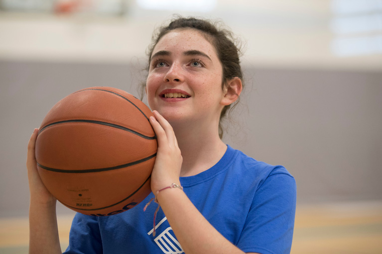 Club girl playing basketball