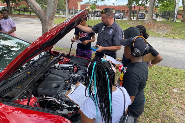 Club kids enjoyed a TTEN session where they learned more about the automotive industry through hands-on experience.
