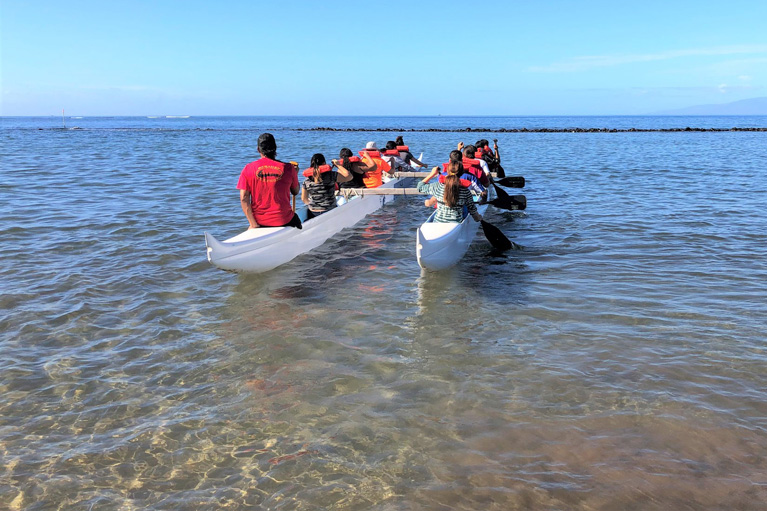 Hawaiian double canoe