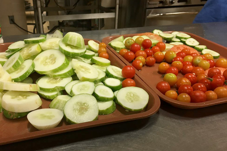 Cucumber and tomatoes