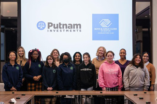 Club kids from the Charlestown Boys & Girls Club visited Putnam Investments to increase career exploration and job readiness skills in the financial sector.
