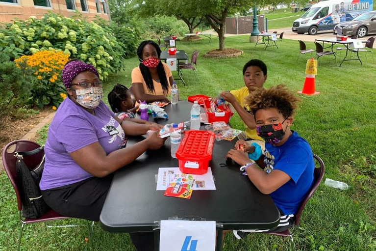 Family at table image