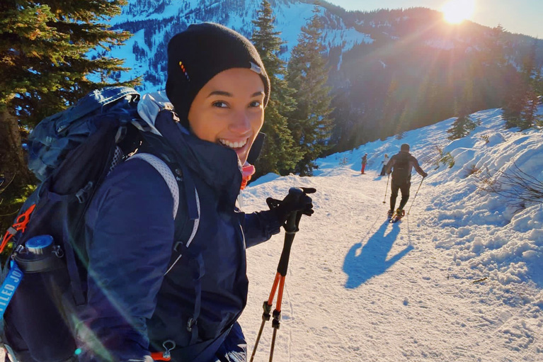 Whitney snowshoeing