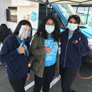 3 ladies at vaccination site