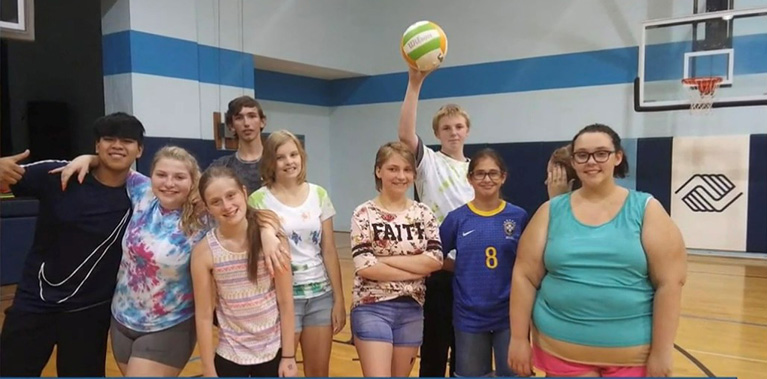 Yuan with friends at Club gym