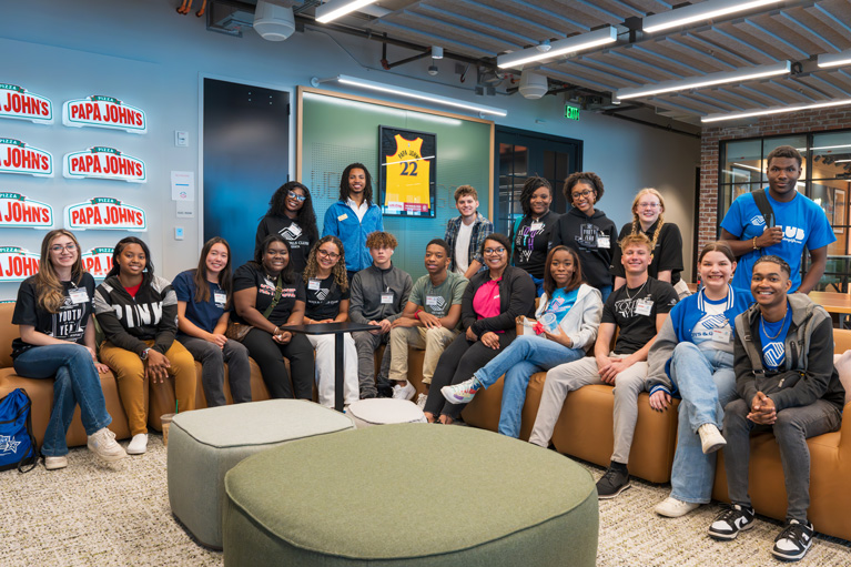 Club teens at Papa Johns Franchisee for a Day event