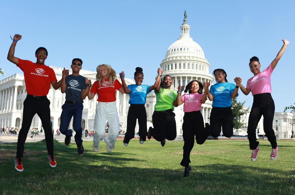 Club kids jumping for joy!