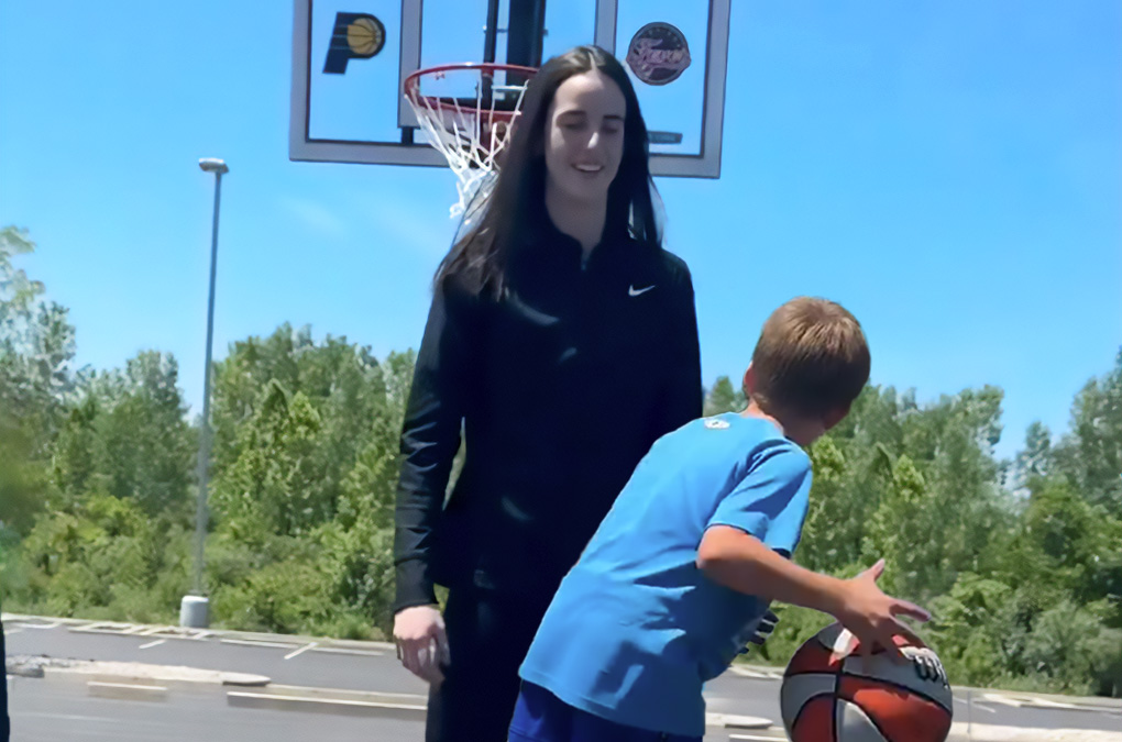 Rematch! 7-Year-Old Eli Challenges Caitlin Clark, Basketball Sensation