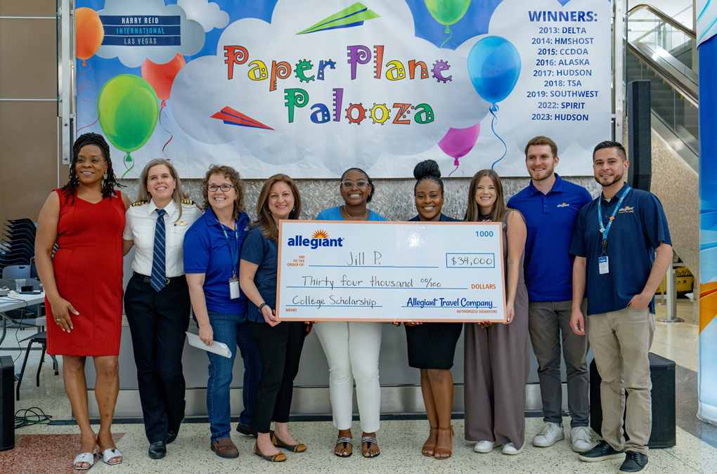 Allegiant college scholarship check for Jill P.