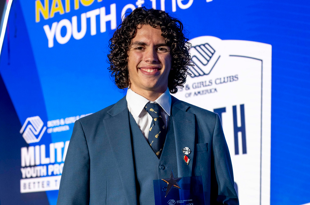 Taylor R. from Naval Support Activity Bahrain receives $20,000 college scholarship and the official Boys & Girls Clubs of America 2024 National Military Youth of the Year title.