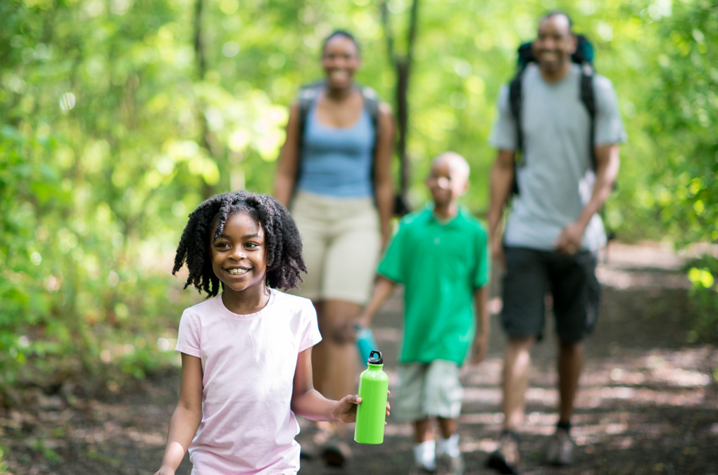 Family out for a hike