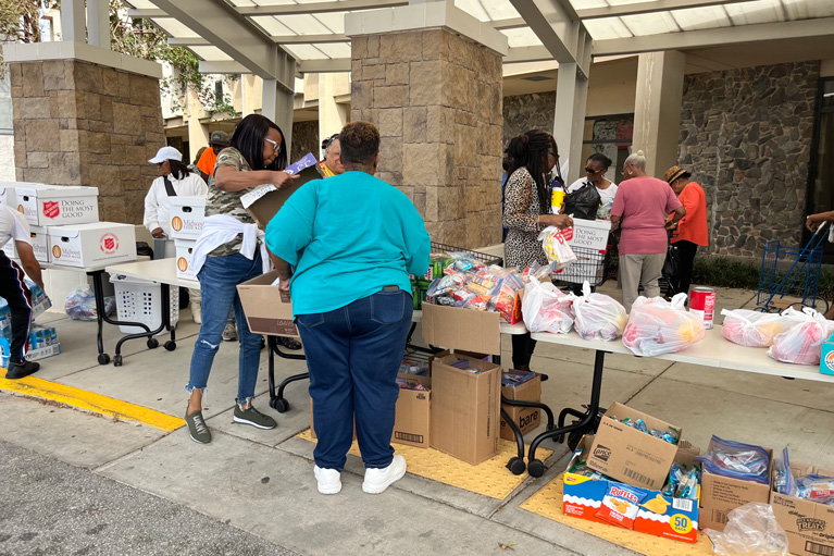 Boys & Girls Clubs of Greater Augusta set up drive-through food stations as well as mobilized their vehicles to bring food to neighborhoods without transportation. Image courtesy of Boys & Girls Clubs of Greater Augusta