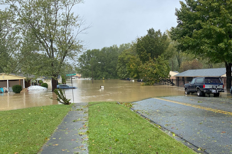 Flooding in Henderson County, North Carolina. Courtesy of Boys & Girls Club of Henderson County