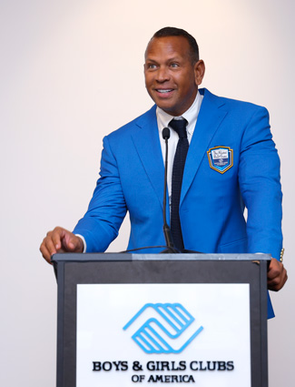 Alex Rodriguez at podium