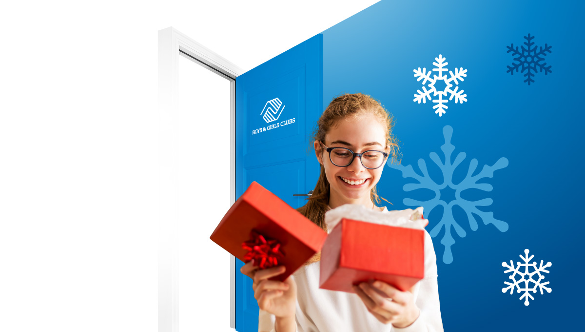 Give kids what they need most this holiday season - tween girl with a gift