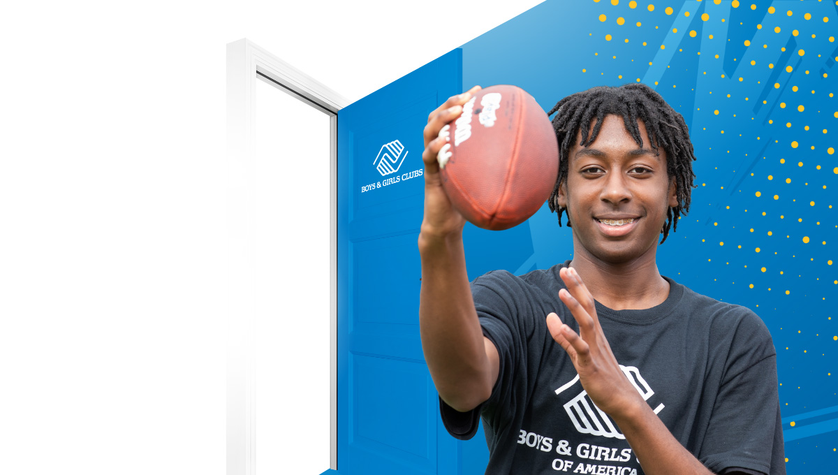 Club teen throwing football