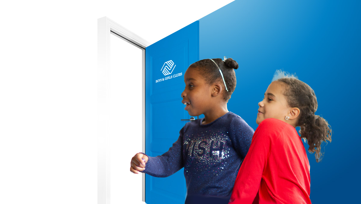 Two Club kids heading in the door