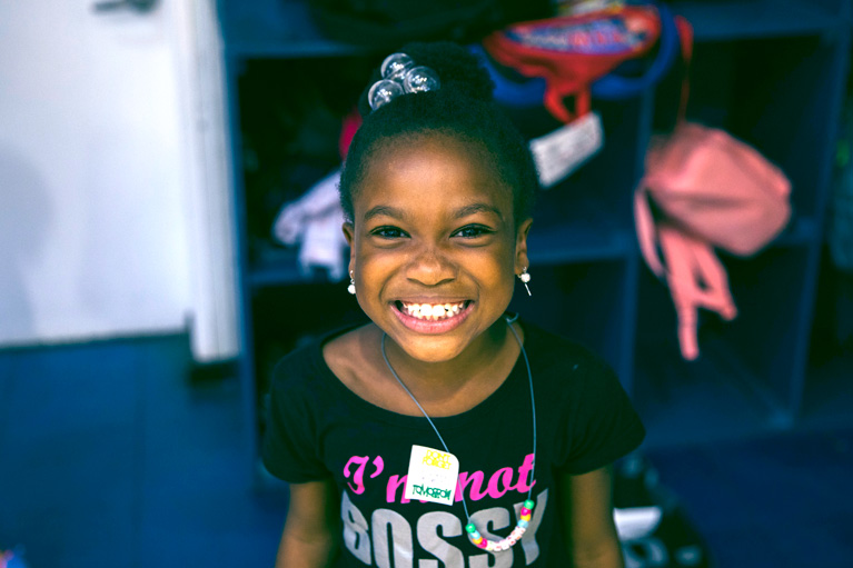 Club kid smiling at camera
