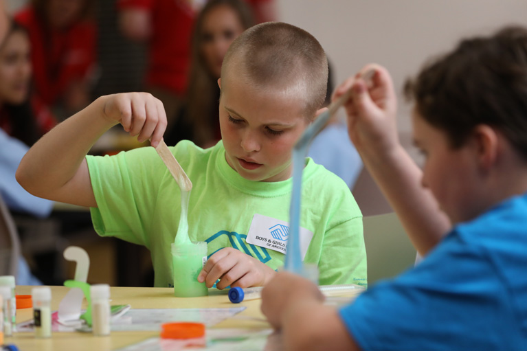 Club kids making slime
