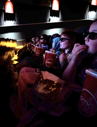 Club kids in movie theater