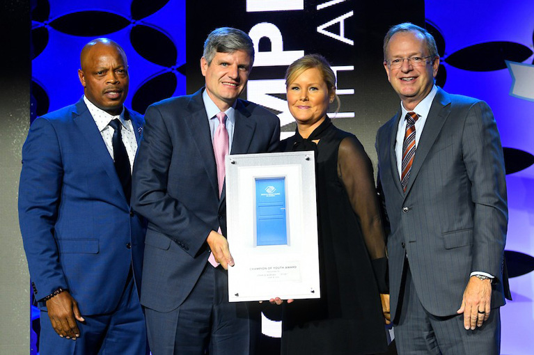 from left: Board of Governors member and Southeast Regional Chair Troy Ellis, Southeast Trustee John Robinson and his wife, Adrian Robinson, and BGCA President and CEO Jim Clark